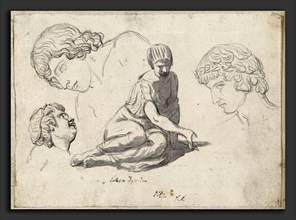 Jacques-Louis David, Dice-Thrower and Other Studies after Ancient Sculptures, French, 1748 - 1825,