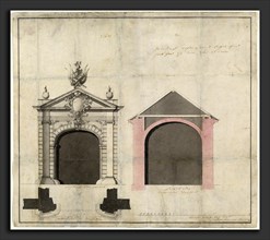 Balthasar Neumann (German, 1687 - 1753), Design for a City Gate in Trier, 1746, pen and gray ink