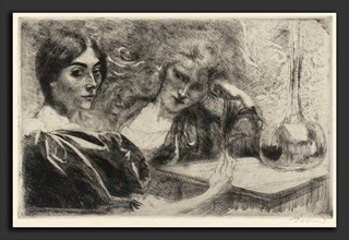 Albert Besnard, Morphine Addicts (Morphinomanes), French, 1849 - 1934, 1887, etching