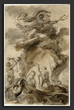 Jean-Honoré Fragonard, Angelica Is Exposed to the Orc, French, 1732 - 1806, 1780s, black chalk with