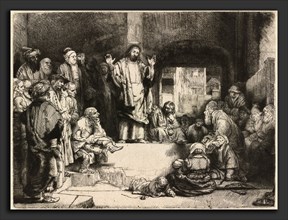Rembrandt van Rijn (Dutch, 1606 - 1669), Christ Preaching (La petite Tombe), c. 1652, etching,