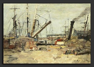 EugÃ¨ne Boudin (French, 1824 - 1898), The Trawlers, 1885, oil on wood
