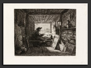 Charles-FranÃ§ois Daubigny (French, 1817 - 1878), Studio on the Boat (Le Bateau-atelier), 1862,