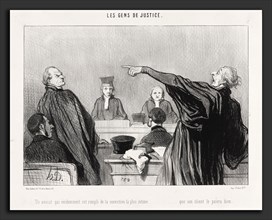 Honoré Daumier, Un Avocat qui est rempli de la conviction intime, French, 1808 - 1879, 1845,