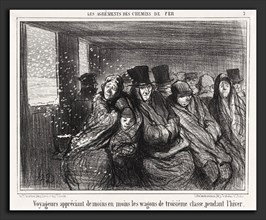 Honoré Daumier, Voyageurs appréciant de moins en moins les wagons de troisiÃ¨me classe, French,