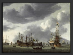 Reinier Nooms, called Zeeman (Dutch, 1624 - 1664), Amsterdam Harbor Scene, c. 1658, oil on canvas