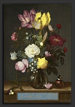 Ambrosius Bosschaert the Elder (Dutch, 1573 - 1621), Bouquet of Flowers in a Glass Vase, 1621, oil