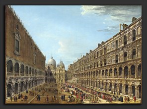 Antonio Joli (Italian, c. 1700 - 1777), Procession in the Courtyard of the Ducal Palace, Venice,