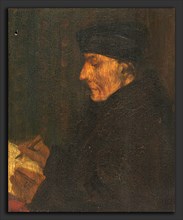 Alphonse Legros, Memory Copy of Holbein's Erasmus, French, 1837 - 1911, oil on wood
