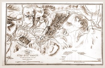 Map of the Road of the Simplon between 1800 and 1807, Switzerland