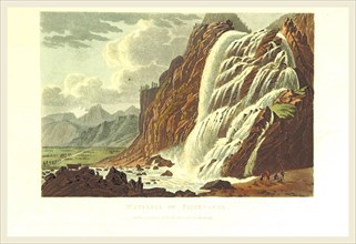 Picturesque Tour from Geneva to Milan, by way of the Simplon: Waterfal of Pissevache coloured view