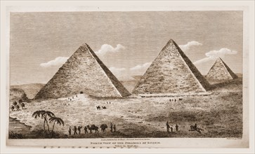 North view of the Pyramids of Djizeh, 1817, Egypt