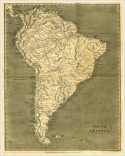 Map of South America, 19th century engraving