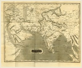 South Asia map, 19th century engraving