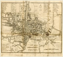 Map of Oxford, 1817, 19th century engraving