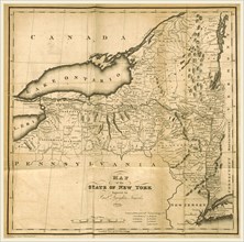 Map of the State of New York, 1823, 19th century engraving, US, America