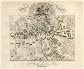 Map, Griffith's new historical description of Cheltenham and its vicinity, 19th century engraving,