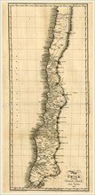 Map of Chile 1825, 19th century engraving