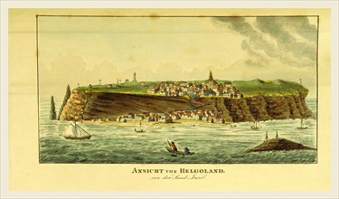 Isle of Helgoland,Insel Helgoland oder Heiligeland, 19th century engraving, Germany