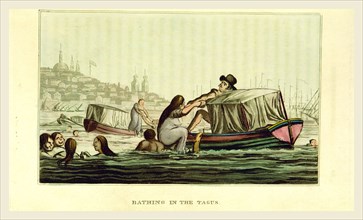 Bathing in the Tagus, Sketches of Portuguese life, manners, costume and character, 19th century