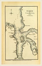 Harbor of Valdivia, Travels in Chile and La Plata, etc, 19th century engraving