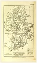 Staffordshire, map 1824, A Topographical Dictionary of the United Kingdom, UK, 19th century
