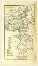 Oxfordshire, map, A Topographical Dictionary of the United Kingdom, 19th century engraving, UK