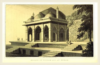 Mosque of Goolam Ali, 1830,  Mosque of Ghulam Ali, 19th century engraving, Pakistan
