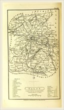 Salop, Shropshire 1824, map, 19th century engraving