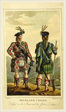 highland Chiefs dressed in the Stewart and the Gordon Tartans, The Scottish Gael or Celtic Manners,