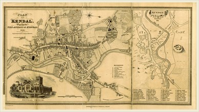 Map, 1832, The Annals of Kendal, being a historical and descriptive account of Kendal and its