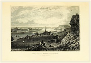 Koblenz and Ehrenbreitstein, Tombleson's Views of the Rhine, Germany, 19th century engraving