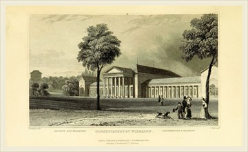 Conservatory at Wiesbaden, Germany, Tombleson's Views of the Rhine., 19th century engraving