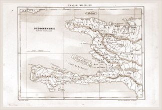 Map, Saint-Domingue was a French colony on the Caribbean island of Hispaniola from 1659 to 1809,
