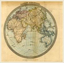 Map Eastern Hemisphere, 19th century engraving