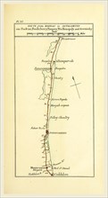 Observations on the Neilgherries, map of the route from Madras to Ootagamund, 19th century