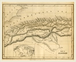 Map Algiers, 19th century