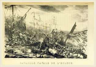 Battle of Sluis, L'Ecluse, La Belgique militaire, par quelques Officiers de l'Armee, 19th century