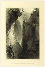 Gorge of the Rhine, Via Mala, Switzerland. Illustrated by W. H. Bartlett, 19th century engraving