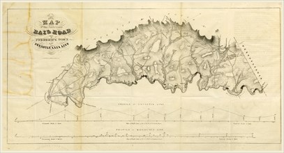 Map Rail Road from Frederick Town to Pennsylvania Line Report on the new map of Maryland, 1836, US,