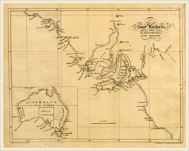 Map of South Australia, 19th century engraving