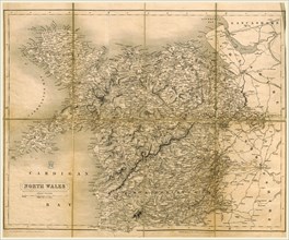 Map, Excursions in North Wales, including Aberystwith and the Devil's Bridge, 1838, 19th century