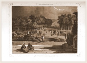 View of Bains de Latone et du tapis vert, Paris and surroundings, daguerreotype, M. C. Philipon,