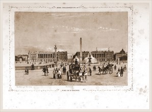 Place de la Concorde, Paris and surroundings, daguerreotype, M. C. Philipon, 19th century engraving