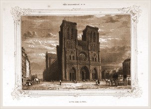 Notre Dame, Paris and surroundings, daguerreotype, M. C. Philipon, 19th century engraving