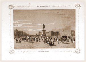 View from Pont Neuf, Paris and surroundings, daguerreotype, M. C. Philipon, 19th century engraving