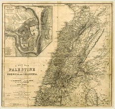 Map of Palestine, A journal of travels in the year 1838, by E. Robinson and E. Smith, 19th century