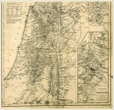 Map of Jerusalem, Biblical Researches in Palestine, Mount Sinai, and Arabia. A journal of travels