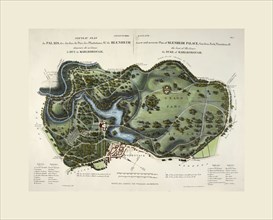 A new and accurate plan of Blenheim Palace, UK, 19th century engraving