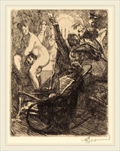 Albert Besnard, The Orgy (L'orgie), French, 1849-1934, 1900, etching in black on Van Gelder Zonen